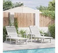 vidaXL Transat 2 pièces Blanc 195,5 x 53 x 98,5 cm Polyéthylène