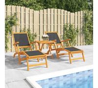 Chaises longues bois acacia avec table vidaXL