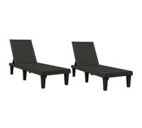 Chaises longues lot de 2 noir 155x58x83 cm polypropylène