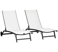 Chaises longues, usage extérieur, conception ergonomique, couleur crème