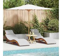 Chaises longues VidaXL - Ensemble de 2 - Marron