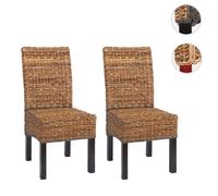Mendler Chaises M69 – Banane tressée – Pieds foncés – Lot de 2