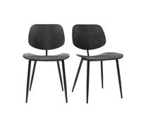 Chaises design noire en bois noir et métal (lot de 2) TOBIAS