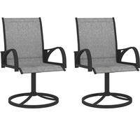 Chaises pivotantes de jardin lot de 2 Textilène et acier Gris
