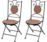Chaises pliables de bistro 2 pcs Céramique Terre cuite