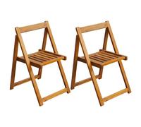 Chaises pliables de jardin lot de 2 Bois d'acacia solide