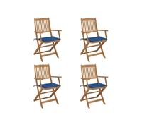 vidaXL Chaises de jardin pliantes 4 pièces avec coussins en bois massif d'acacia