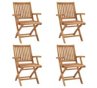 Chaises pliables de jardin lot de 4 Bois de teck solide