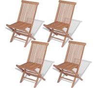 Chaises pliables de jardin lot de 4 Bois de teck solide