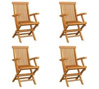 Chaises pliables de jardin lot de 4-Chaise pliantes d'extérieur 4 pcs Bois de teck solide