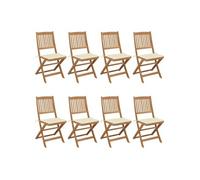 VidaXL 3075023, Terrasse, Siège rembourré, Acacia, Crème, Polyester, 485 mm