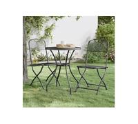 vidaXL Chaises de jardin pliantes 2 pcs. Grillage déployé Anthracite