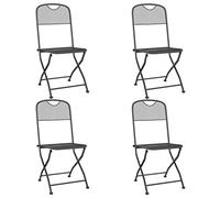 vidaXL Chaises de jardin pliantes Grillage déployé Lot de 4 Anthracite