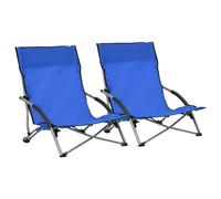Chaises pliantes 2 pièces en tissu gris vidaXL