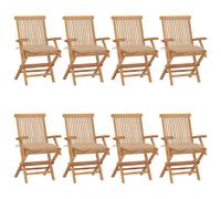 vidaXL Chaises de jardin avec coussins beiges 2 pièces Bois massif teck