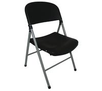 Chaises pliantes Bolero en plastique et acier noir, lot de 2