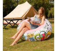 Chaises pouf, chaises de camping gonflables, canapé mou gonflable, chaises gonflables pliantes et portables pour le salon, la chambre à coucher et la salle de lecture bleu,brun,Graffiti-marron,Graffit