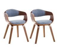 Chaises Retro Kingston - CLP - Lot de 2 - Tissu - Accoudoirs - Bois