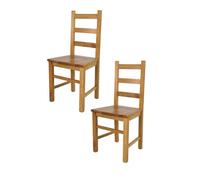Chaises Rustica pour Cuisine, Bar et Salle à Manger - Tommychairs - Lot de 2 - Bois de hêtre - Marron - Campagne