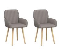 Chaises Salle À Manger 2 Pièces Textile Taupe 56,5 x 50 x 87,5 cm | Pieds hévéa massif, cadre métal durable, accoudoirs inclinés, nettoyage éponge facile, montage solo rapide