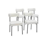 Chaises Salle à Manger Bouclettes Capacité 136kg Confort Moelleux et Robustes 4PCS