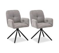 Chaises salle à manger lot de 2 tissu gris
