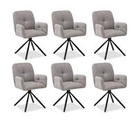 Chaises salle à manger lot de 6 tissu gris