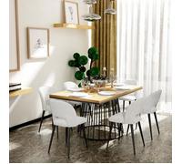 Chaises salle a manger par 6 en soldes - VIVOLILV - Chaise velours avec Dossier Blanc - 51x45x85 cm - Pour Salle à Manger, Salon