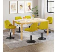 Chaises Salle à Manger Pivotantes Lot de 6 Velours Jaune Moutarde | Siège Confortable, Accoudoirs, Dossier Haut, Pivot 360°, Hauteur Réglable, Cadre Acier