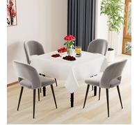 Chaises salle à manger VIVOLILV - Siège en Velours Tissu gris - Pieds en Métal Noir