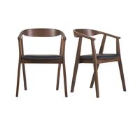 Chaises scandinaves design noir et bois foncé (lot de 2) BAHIA