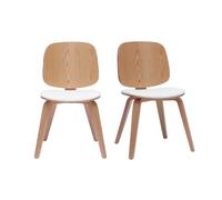 Chaises scandinaves en bois clair et blanc (lot de 2) BECK