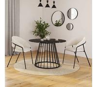 IDMarket Chaises de salle à manger VINI en velours côtelé beige – Lot de 2