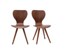 Chaises vintage bois foncé noyer (lot de 2) NORDECO
