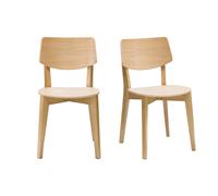 Chaises vintage en bois clair chêne (lot de 2) AVEA