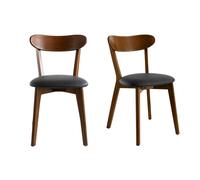 Chaises vintage en bois foncé et noir (lot de 2) DOVE