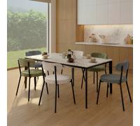 IDMarket - Lot de 6 chaises Miki Dossier incurvé en Tissu Chenille