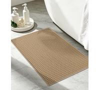 chakme Tapis de Bain 40x60 cm Kaki, Tapis Salle de Bain antidérapant | Absorbant tapis de salle de bain, gaufre caoutchouc shower mat, lavable machine tapis sortie de douche