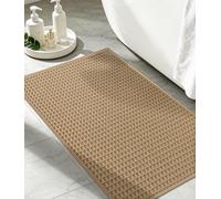 chakme Tapis de Bain 50x80 cm Kaki, Tapis Salle de Bain antidérapant | Absorbant tapis de salle de bain, gaufre caoutchouc shower mat, lavable machine tapis sortie de douche