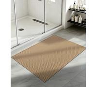chakme Tapis de Bain 60x90 cm Kaki, Tapis Salle de Bain antidérapant | Absorbant tapis de salle de bain, gaufre caoutchouc shower mat, lavable machine tapis sortie de douche