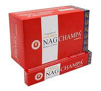 Chakra Tree Vijayshree Golden Nag Champa Lot de 12 paquets de bâtons d'encens Masala Agarbatti Home Scent 15 g - 180 g