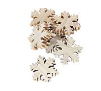 Chaks 10730, Sachet de 12 Flocons de Neige en Bois Naturel 4cm à Disperser