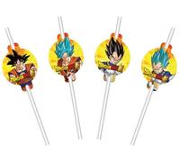 Chaks 12804-DB, Lot de 8 Pailles en Carton avec médaillons 19,6cm Dragon Ball ®