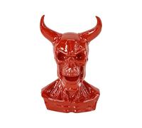 Chaks - Buste de Diable, Figurine en résine synthétique Rouge Brillant, 39,5 x 28 x 21 cm, décoration d'enfer pour Halloween