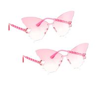 Chaks - Lot de 2 lunettes papillon pour femme avec verres colorés