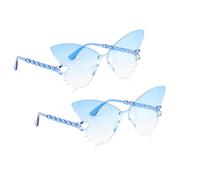 Chaks - Lot de 2 lunettes papillon pour femme avec verres colorés