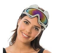 Chaks - Lunettes de ski avec oreilles de chat, à strass pour femmes