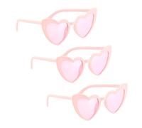 Chaks - Lunettes en forme de cœur pour femmes, lot de 3, lunettes de fête pour femmes, accessoire pour festival, enterrement de vie de jeune fille, mariage et fête, Rose Antique