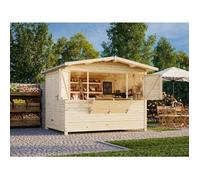 Chalet pliable en bois Marian - PALMAKO - 6.8 m² - 298x228 cm - Stand extérieur avec comptoir pliant