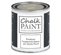 Chalk PAiNT PAINT EVERYTHING Finition Transparente PAILLETÉE OR 250 ml - Rendez votre travail étincelant - Extra Résistante spécifique pour la peinture à la craie et les surfaces poreuses en général